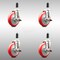 Service Caster 5 Inch 316SS Red Poly Swivel 1-3/8 Inch Expanding Stem Caster Set Brake SCC SCC-SS316EX20S514-PPUB-RED-TLB-138-4 - alternate 1